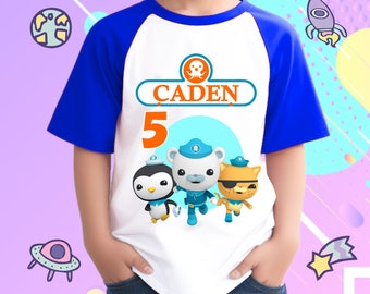 Personalized Octonauts Birthday Boy, Birthday Girl, Raglan Shirt, Family Shirt, Party Family Matching Tee.