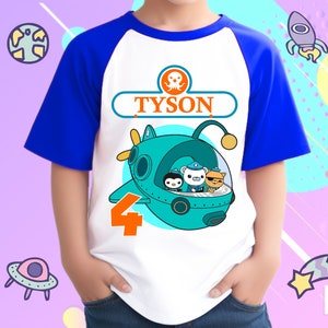 Octonauts personalizado cumpleaños niño, cumpleañera, camisa raglán, camisa familiar, camiseta familiar a juego para fiesta.