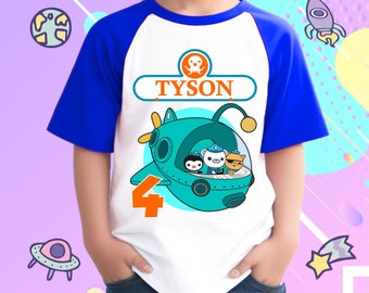 Personalized Octonauts Birthday Boy, Birthday Girl, Raglan Shirt, Family Shirt, Party Family Matching Tee.