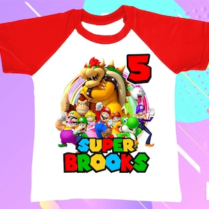 Personalized Bowser and friends Birthday Boy, Birthday Girl, Raglan Shirt, Family Shirt, Party Family Matching Tee.