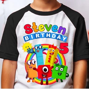 Personalized Block Number Birthday Boy, Birthday Girl, Raglan Shirt, Family Shirt, Party Family Matching Tee.