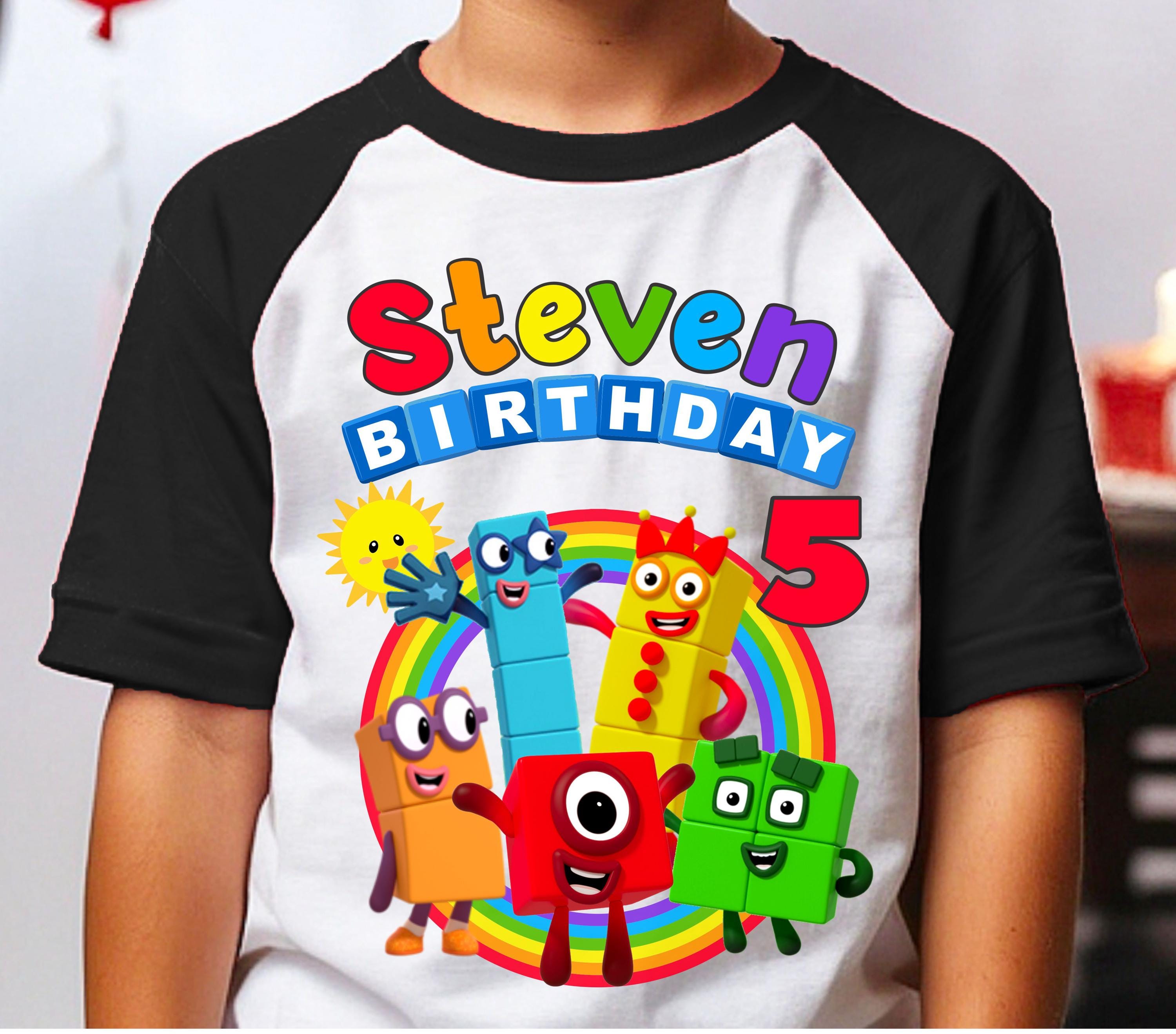 Personalized Block Number Birthday Boy, Birthday Girl, Raglan 