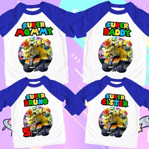 Family Matching TShirt Bowser Kart Birthday Boy, Birthday Girl, Raglan Shirt, Family Shirt, Party Family Matching Tee.