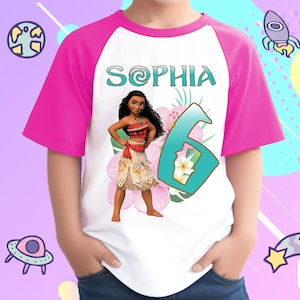 Personalized Moana Birthday Boy, Birthday Girl, Raglan Shirt, Family Shirt, Party Family Matching Tee.