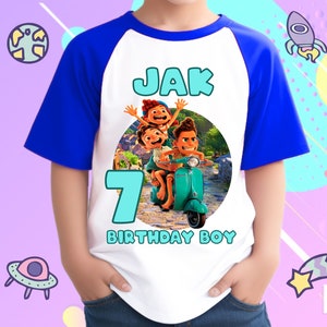 Personalized Luca All Birthday Boy, Birthday Girl, Raglan Shirt, Family Shirt, Party Family Matching Tee.