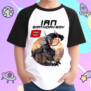 Personalized Venon Birthday Boy, Birthday Girl, Raglan Shirt, Family Shirt, Party Family Matching Tee.
