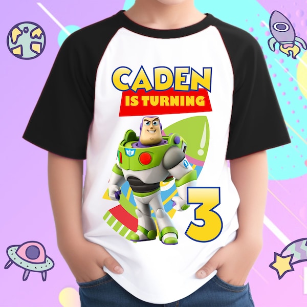 Personalized Buzz Lightyear Birthday Boy, Birthday Girl, Raglan Shirt, Family Shirt, Party Family Matching Tee.