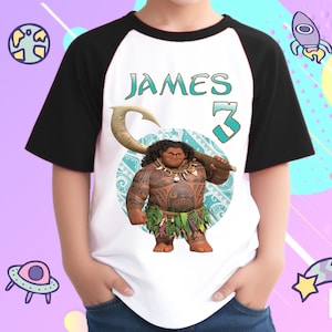 Personalized Maui Birthday Boy, Birthday Girl, Raglan Shirt, Family Shirt, Party Family Matching Tee.