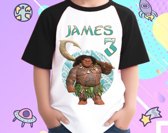 Personalized Maui Birthday Boy, Birthday Girl, Raglan Shirt, Family Shirt, Party Family Matching Tee.