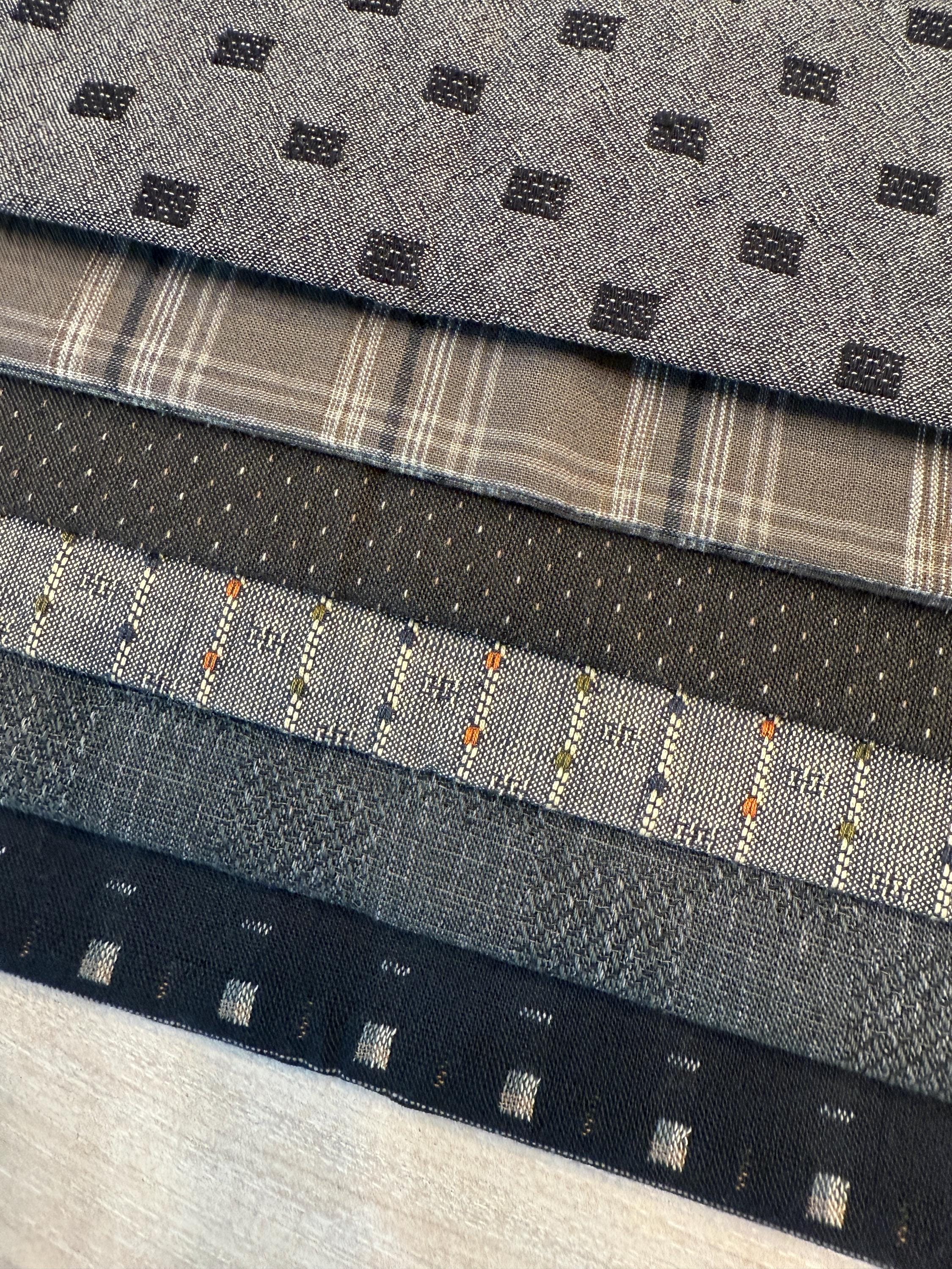 Japanese yarn dyed fabric set of 6 fat eight bundle japanese fabrics