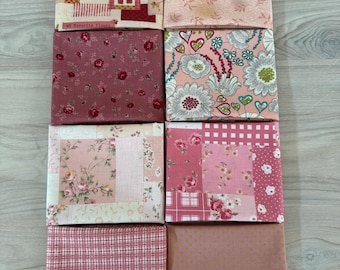 8 pink Fat Quarter Bundle, Japanese Quilt Fabric Yoko Saito Lecien Diawabo Kokka Cosmo quiltgate..