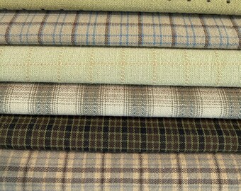 Japanese yarn dyed fabric set of 7 fat eighth bundle Japanese fabrics