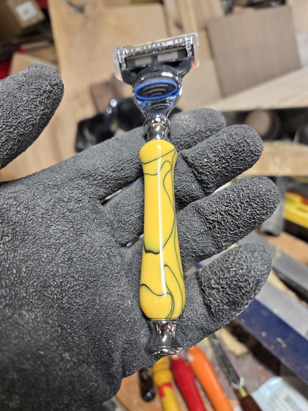 Acrylic Razor Handle Hand Turned Yellow - Etsy