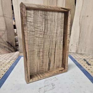 Wooden &quot;Mail Pile&quot; Tray - Solid Curly Ambrosia Maple- Hand Made - Small