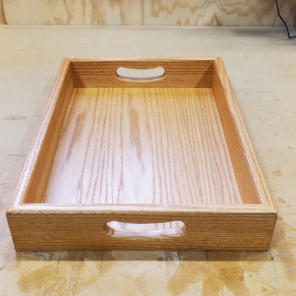 Wooden Tray - Solid Red Oak - Hand Made - Medium