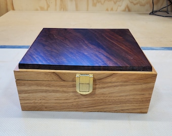Hand Made Wooden Box Keepsake Claro Walnut lid Butternut