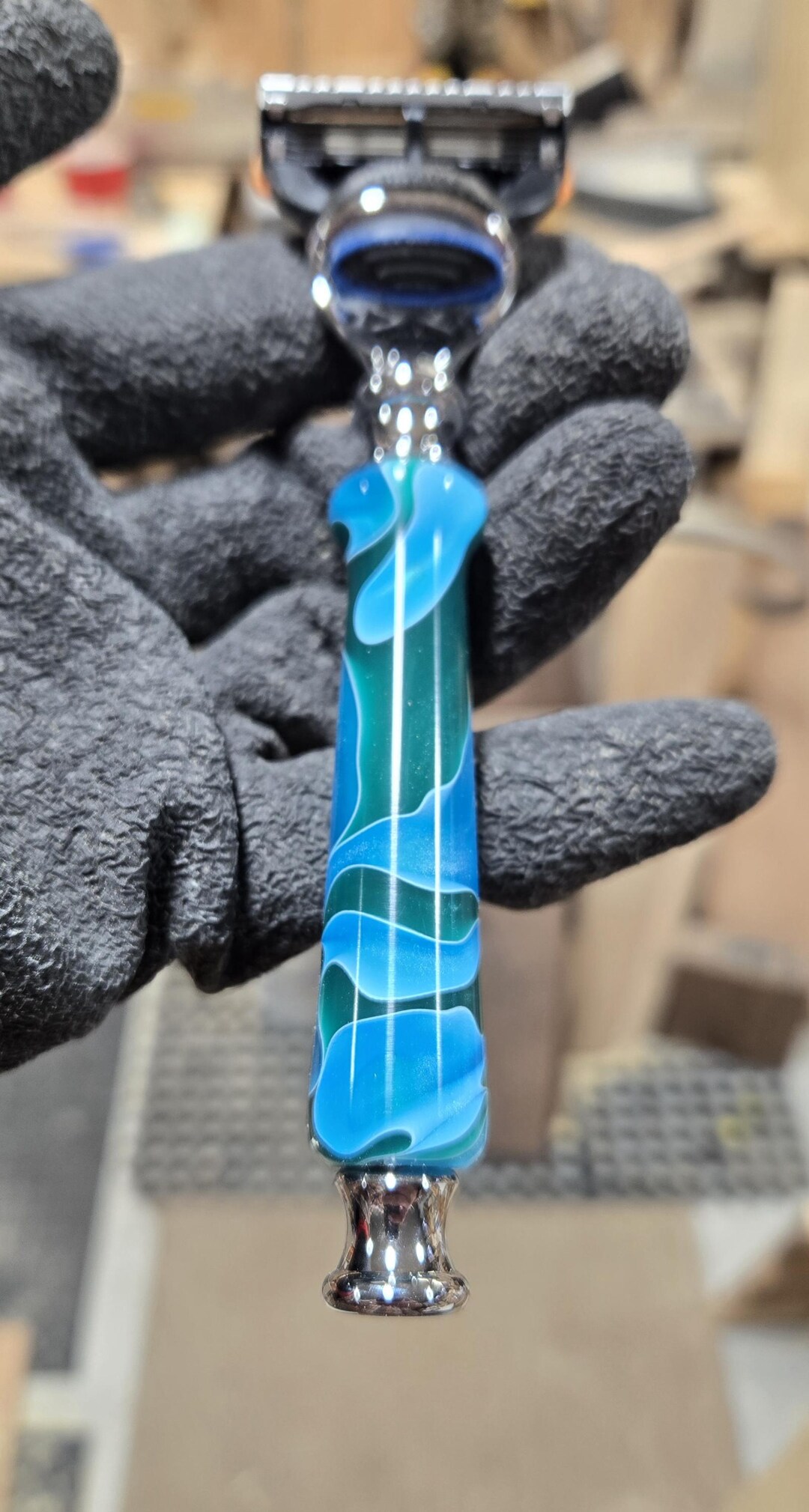 Acrylic Razor Handle Hand Turned Blue - Etsy Canada
