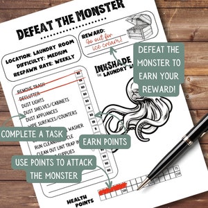 Laundry Room Editable Cleaning Checklist Printable ADHD Kid Chore Chart ...