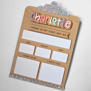 Custom Reusable First Day of School Sign Personalized Back to School Board Interchangeable First and Last Day Photo Prop Sibling Custom Name