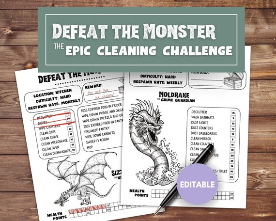 ADHD Cleaning Checklist Game ADHD Kid Chore List Printable dnd Chore Game House Cleaning Challenge Download Cleaning Game ADHD Adult Planner