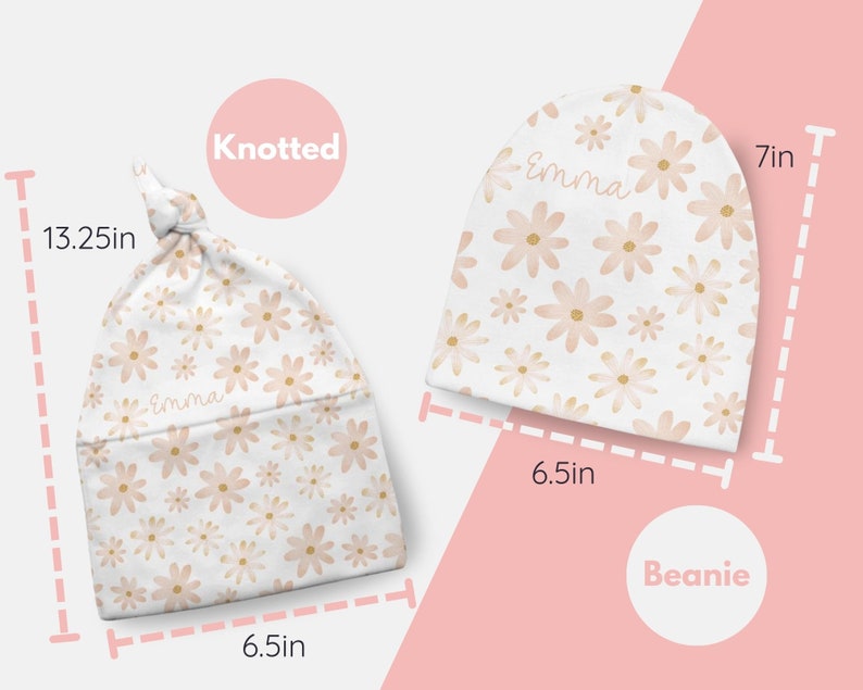 Custom Baby Shower Gift Girl Baby Personalized Swaddle Blanket and Hat Minimalist Baby Gift Pink Flower Blanket Personalized Name Blanket
