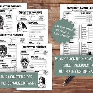 Editable Cleaning Checklist ADHD Kid Chore List Printable Chore Chart Spring Cleaning Challenge ADHD Monster Chore List Roll for Chore Game