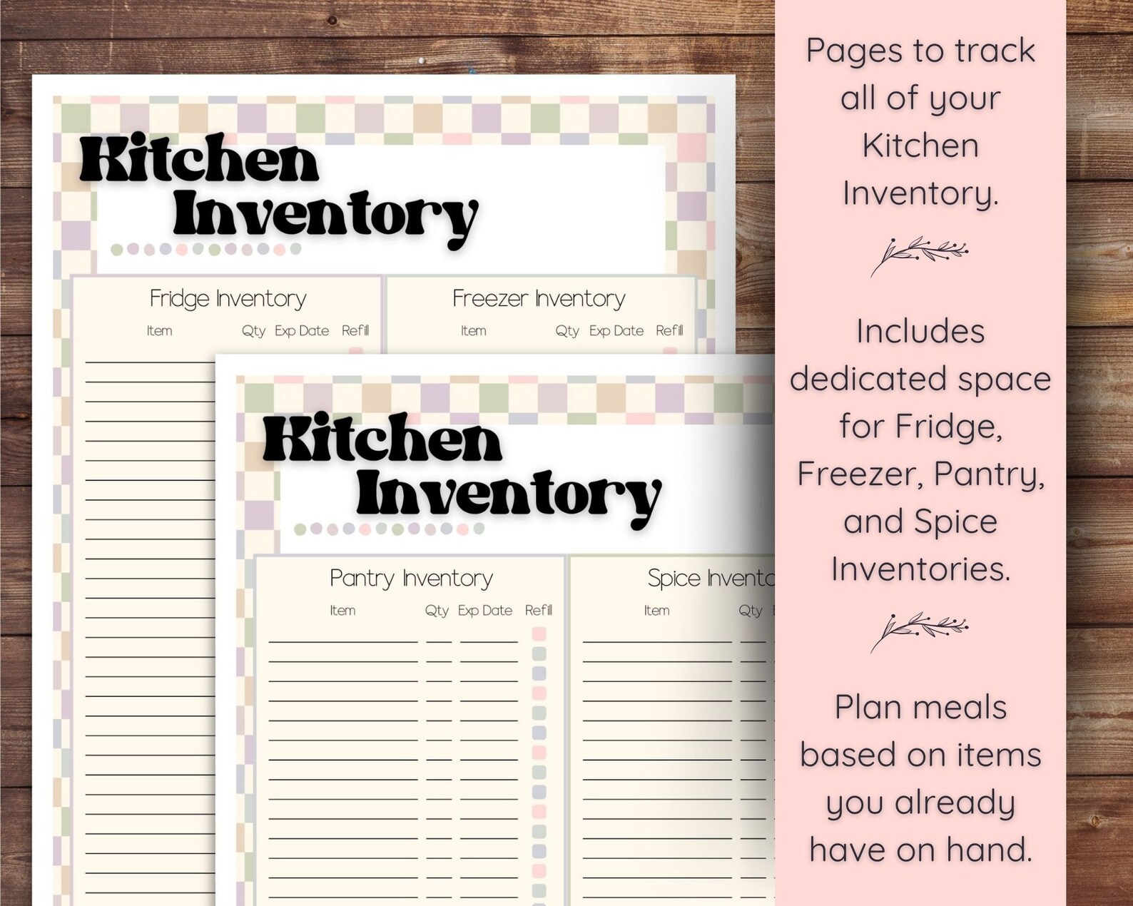 Pastel Meal Planner Editable Template Grocery List Printable Pantry ...
