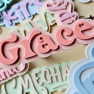 Personalized Keychain Custom Acrylic Name Tag for Backpack Accessories Bag Tag Diaper Bag Key Chain Acrylic Gift Tag Custom Chinese Name Tag