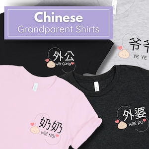 Chinese Grandma Gift for Grandparent Pregnancy Announcement Gift Simplified Chinese Shirt Dumpling Tshirt Mandarin Grandparent Shirt Taiwan