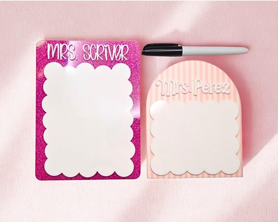 Personalized Dry Erase Board Scalloped Whiteboard Custom Teacher Appreciation Gift for New Teacher Notepad Back to School Classroom Gift