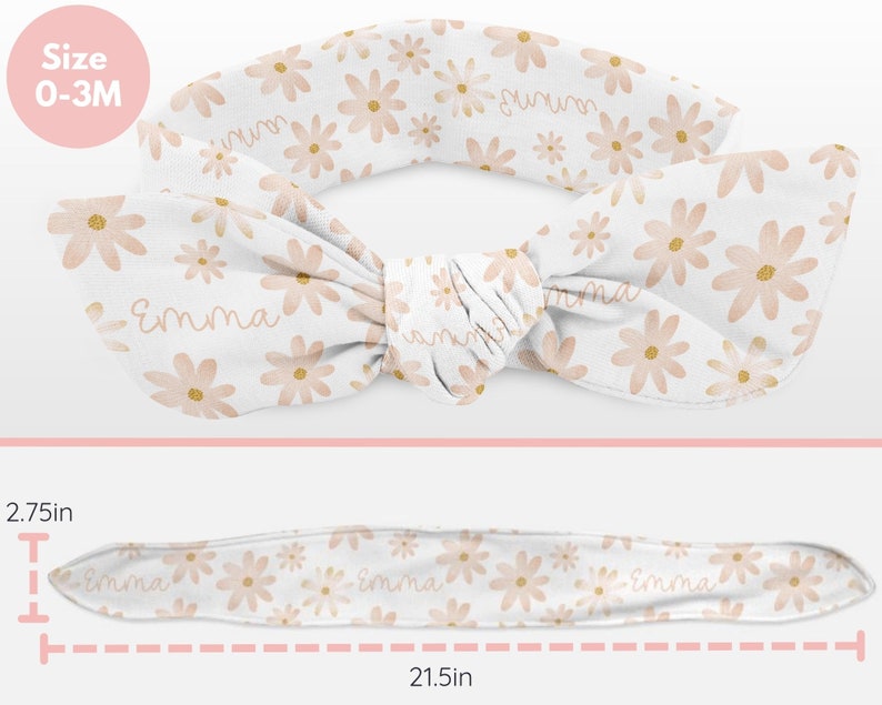 Custom Baby Shower Gift Girl Baby Personalized Swaddle Blanket and Hat Minimalist Baby Gift Pink Flower Blanket Personalized Name Blanket