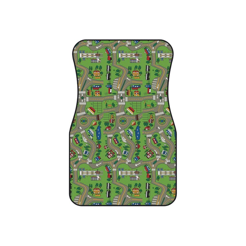 Car Mats Set of 2 Front Mats, Non-Slip Rubber Backing, Polyester Needle Punch Carpet, Nostalgic Car Rug Interior Accessory image 2
