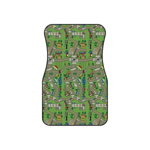 Car Mats Set of 2 Front Mats, Non-Slip Rubber Backing, Polyester Needle Punch Carpet, Nostalgic Car Rug Interior Accessory image 3