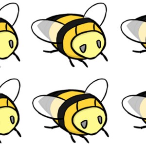 Bumble bee stickers - size medium 6 pack