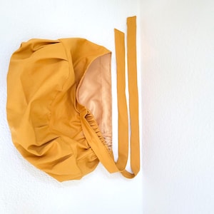 Small Bouffant Satin Lined Scrub Hat, Protect Hair w/Satin Lined Ponytail Scrub Cap. Buttons Option, Size See Description, Surgical Cap