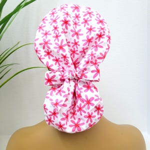 Small, Satin Lined Ponytail Scrub Hat, Protect Hair w/Satin Lined Scrub Cap, Buttons/Size Option, Nurse/Surgical/Dr. Cap, Full Satin Lining
