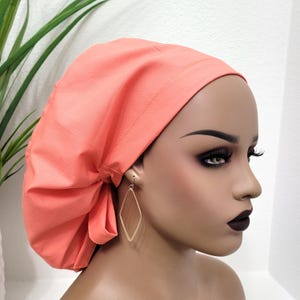 Large Satin Lined Scrub Hat, Protect Hair w/Satin Lined Ponytail Scrub Cap. Buttons/Size Options, Nurse/Surgical/Dr Hat, Fully Satin Lined