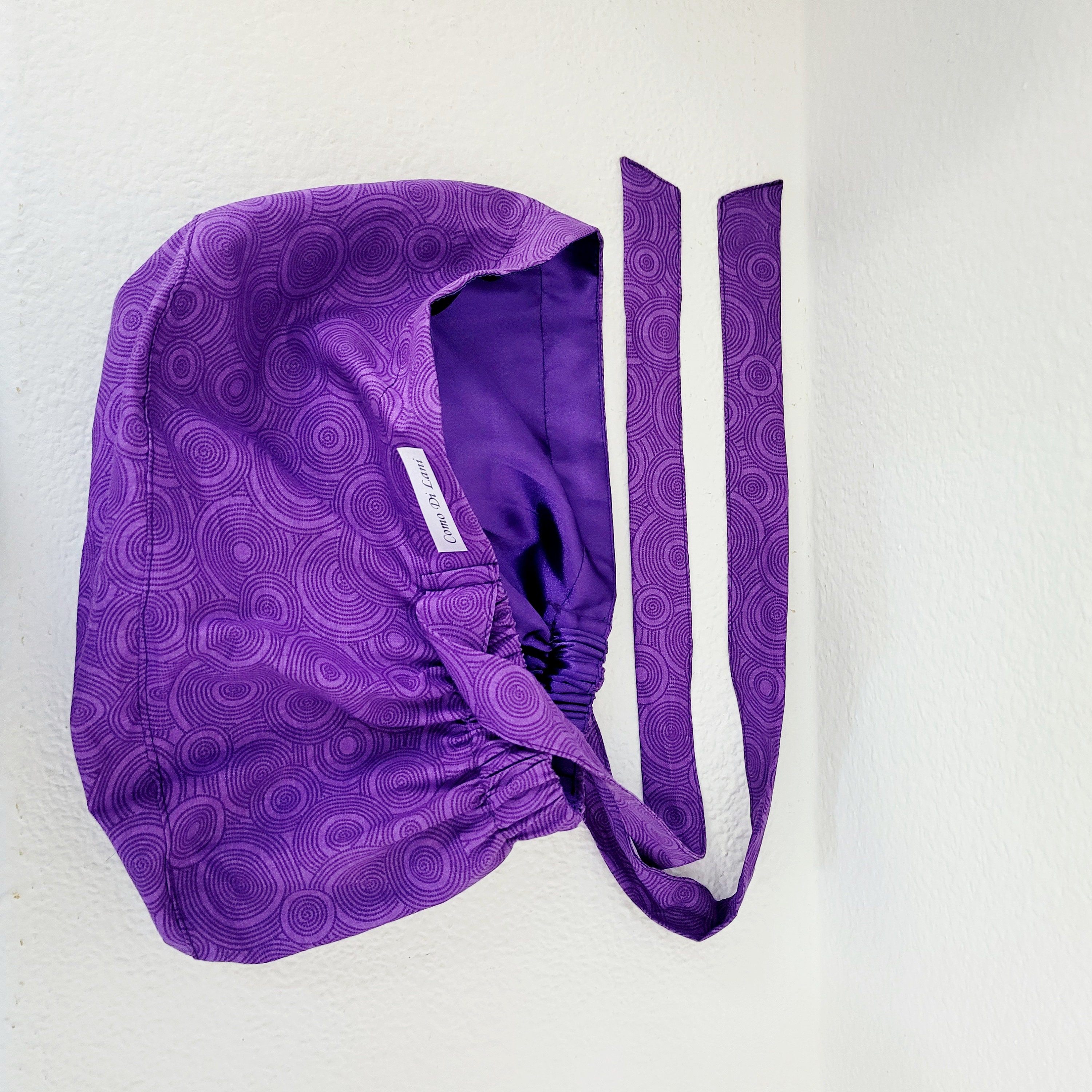 Large Satin Lined Scrub Hat, Protect Hair W/satin Lined Ponytail Scrub