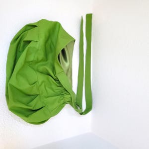 Medium Bouffant Satin Lined Scrub Hat, Protect Hair w/Satin Lined Ponytail Scrub Cap. Buttons Option, Size See Description, Surgical Cap