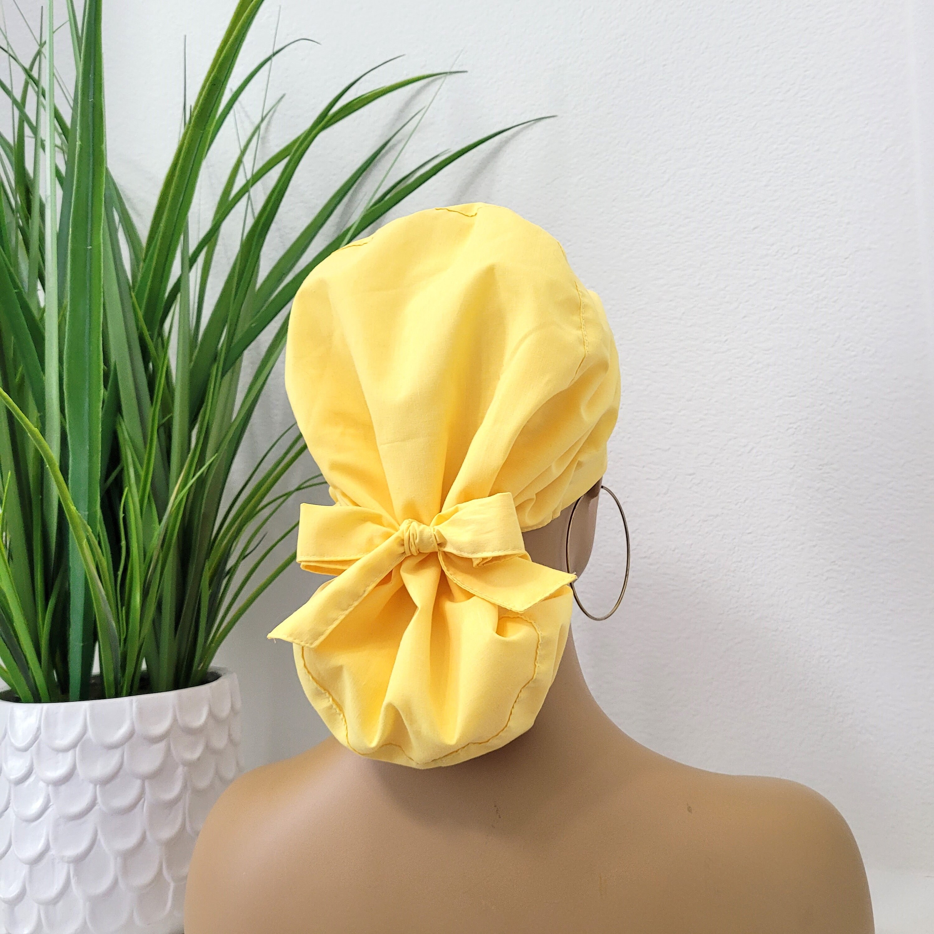 Large Satin Lined Scrub Hat, Protect Hair W/satin Lined Ponytail Scrub