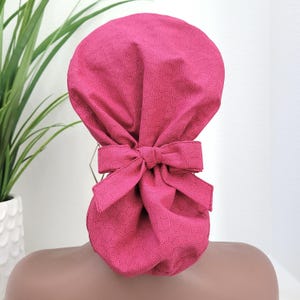 Large, Swirls Satin Lined Scrub Hat, Protect Hair w/Satin Lined Ponytail Scrub Cap. Buttons Option, Nurse/Surgical/Dr Hat, Full Satin Lining