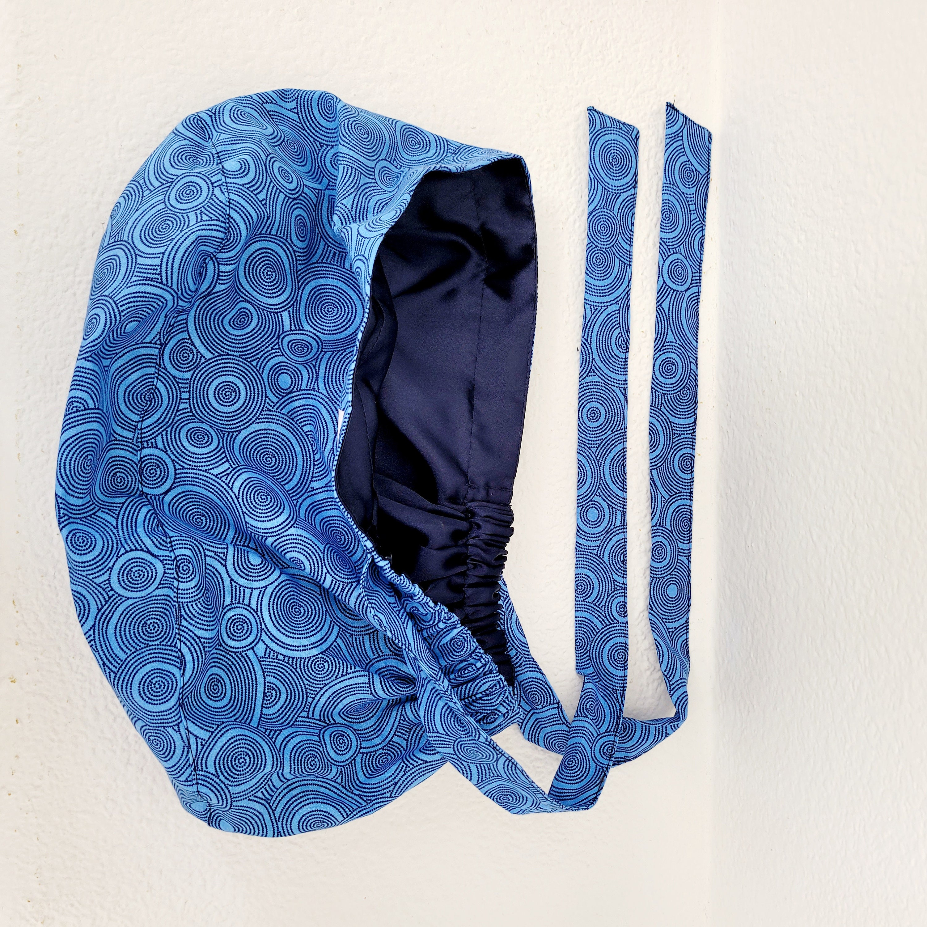 Large Satin Lined Scrub Hat, Protect Hair W/satin Lined Ponytail Scrub