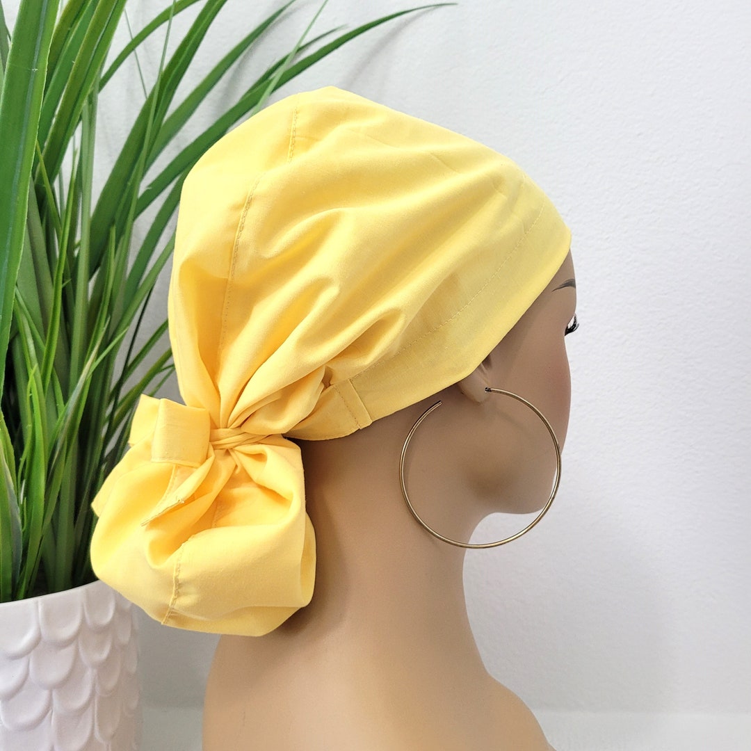 Large Satin Lined Scrub Hat, Protect Hair W/satin Lined Ponytail Scrub
