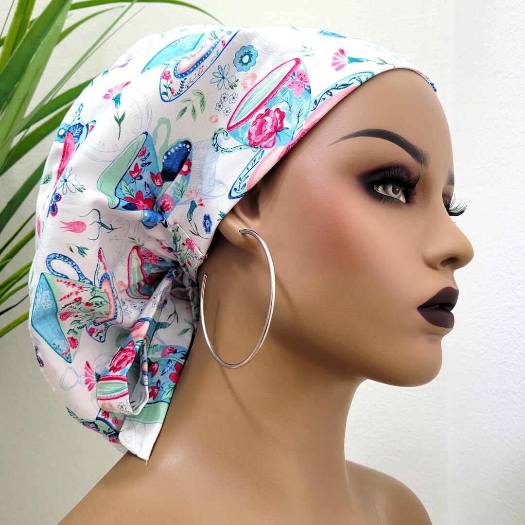 6Pcs Satin Lined Scrub Caps Women Surgical Caps For Women