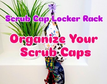 Grab and Go, Store Scrub Caps in Locker Station, Holds Up To 6 Caps, Scrub Hat Hanger, Cap Hanger, Organize Your Caps in Locker, Scrub Hats