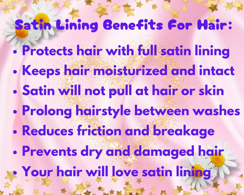 Small Satin Lined Scrub Hat, Protect Hair W/satin Lined Ponytail Scrub