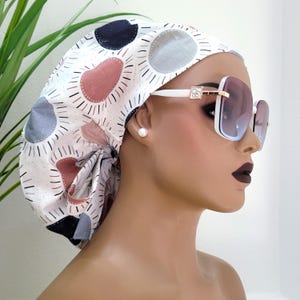 Large, Shinning Bright, Satin Lined Scrub Hat, Protect Hair w/Satin Lined Ponytail Scrub Cap, Buttons/Size Options, Nurse/Surgical/Dr Cap