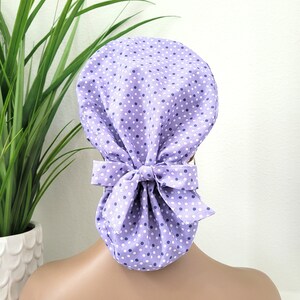 Small Satin Lined Scrub Hat, Protect Hair w/Satin Lined Ponytail Scrub Cap. Buttons/Size See Description, Nurse/Surgical/Doctor Cap