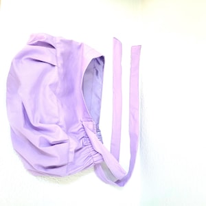 Medium Bouffant Satin Lined Scrub Hat, Protect Hair w/Satin Lined Ponytail Scrub Cap. Buttons Option, Size See Description, Surgical Cap