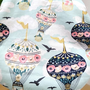 Small, Hot Air Balloon Ride, Satin Lined Scrub Cap, Protect Hair w/Satin Lined Ponytail Scrub Cap, Nurse/Surgical Cap, Satin Lining